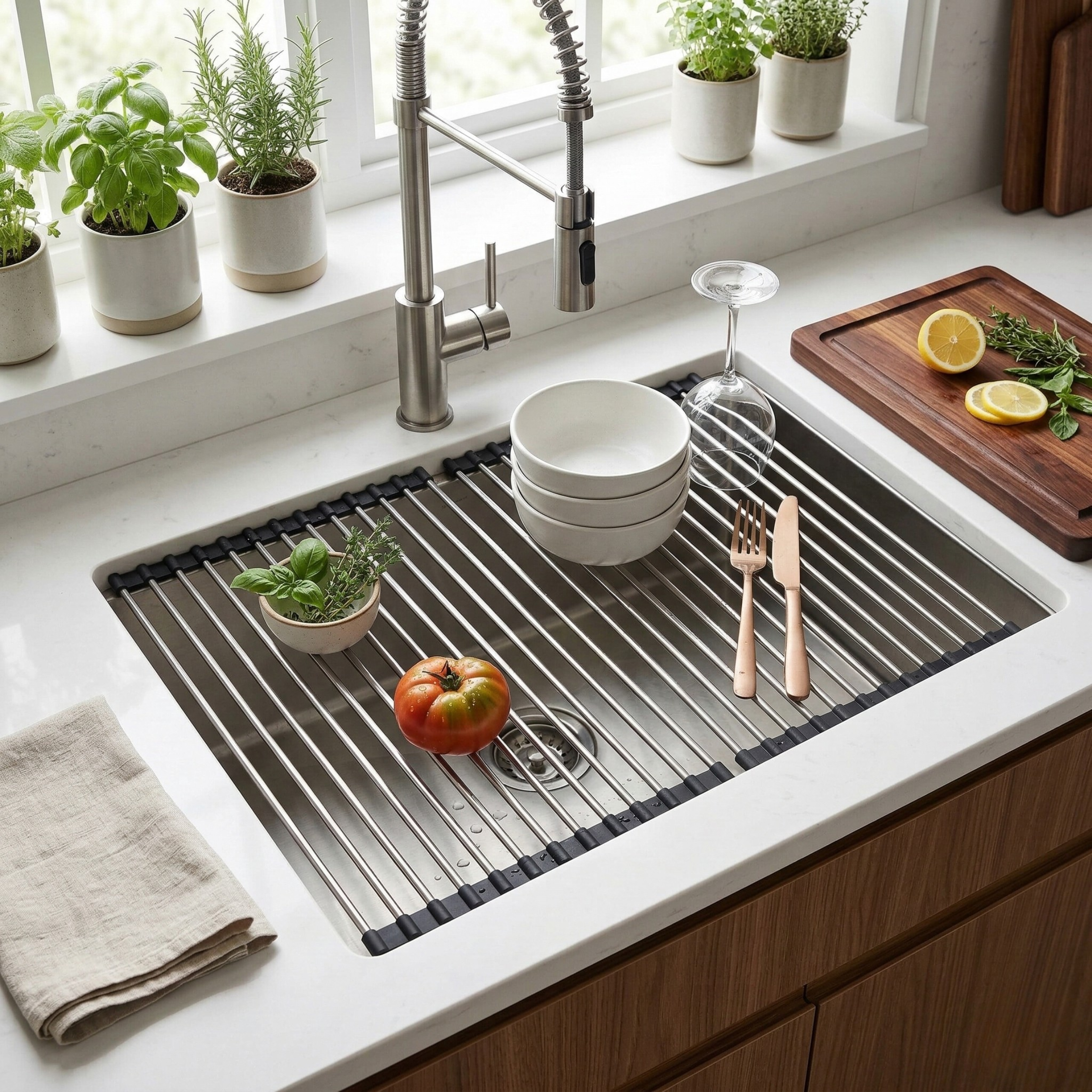 Roll up Sink Drying Rack (Space Saving)